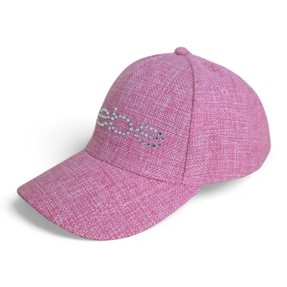 Bebe Rhinestone Logo Cap Pink NWOT One Size Adjustable - Picture 3 of 6